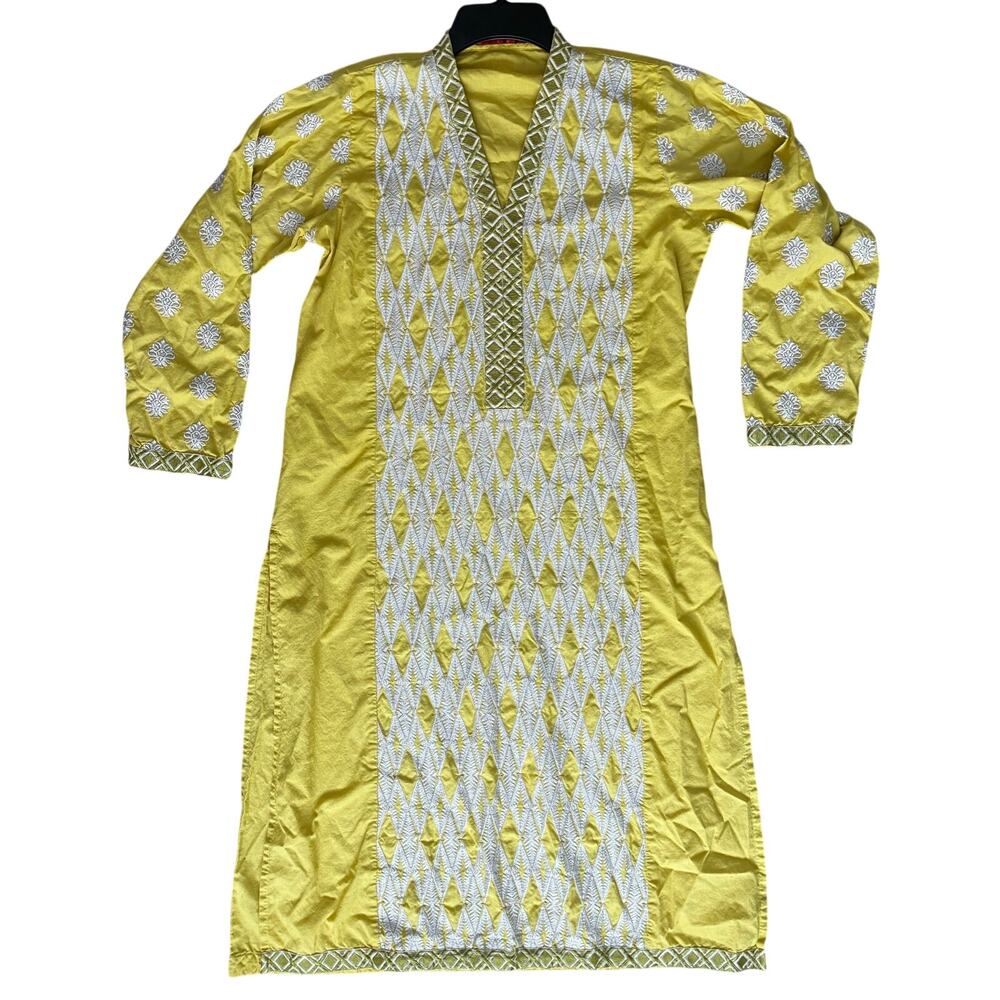 Khaadi Prêt Mustard Gold Embroidered Kurta Tunic Size 12